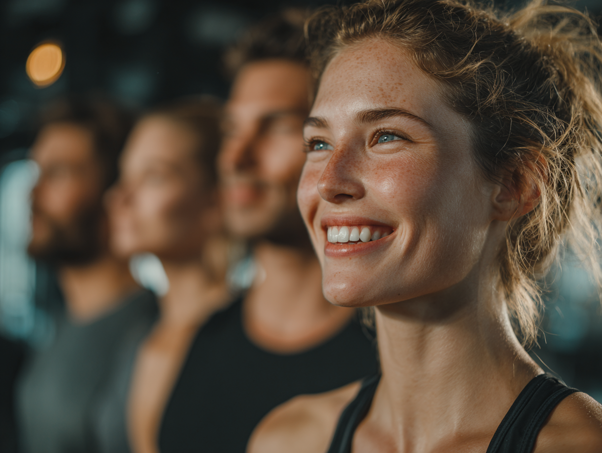 Успішна команда фітнес-ентузіастів різного віку після групового тренування